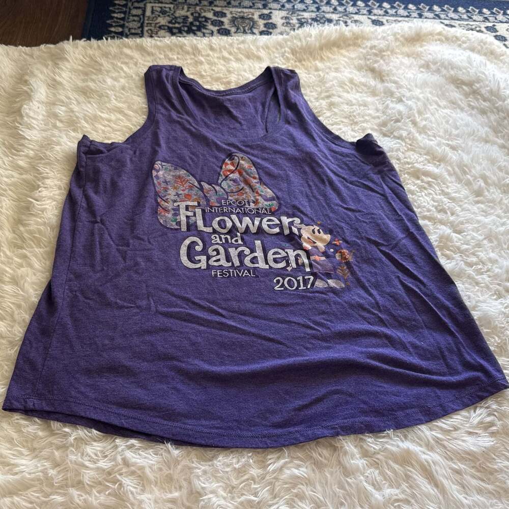 Epcot Flower‎ and Garden Festival 2016 Purple Tank Top Size XL